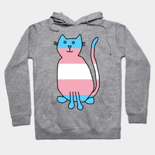 Transgender Pride Flag Cat Hoodie